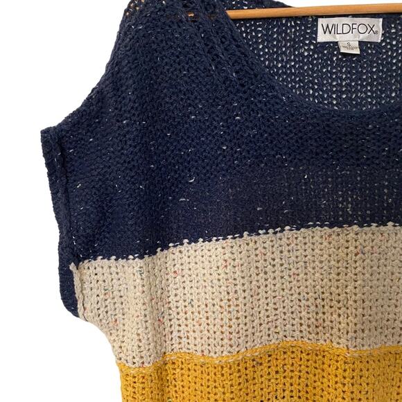 Wildfox Sweater Women Small Striped Knit Oversized Relaxed Boho Beach Coastal - Picture 13 of 13